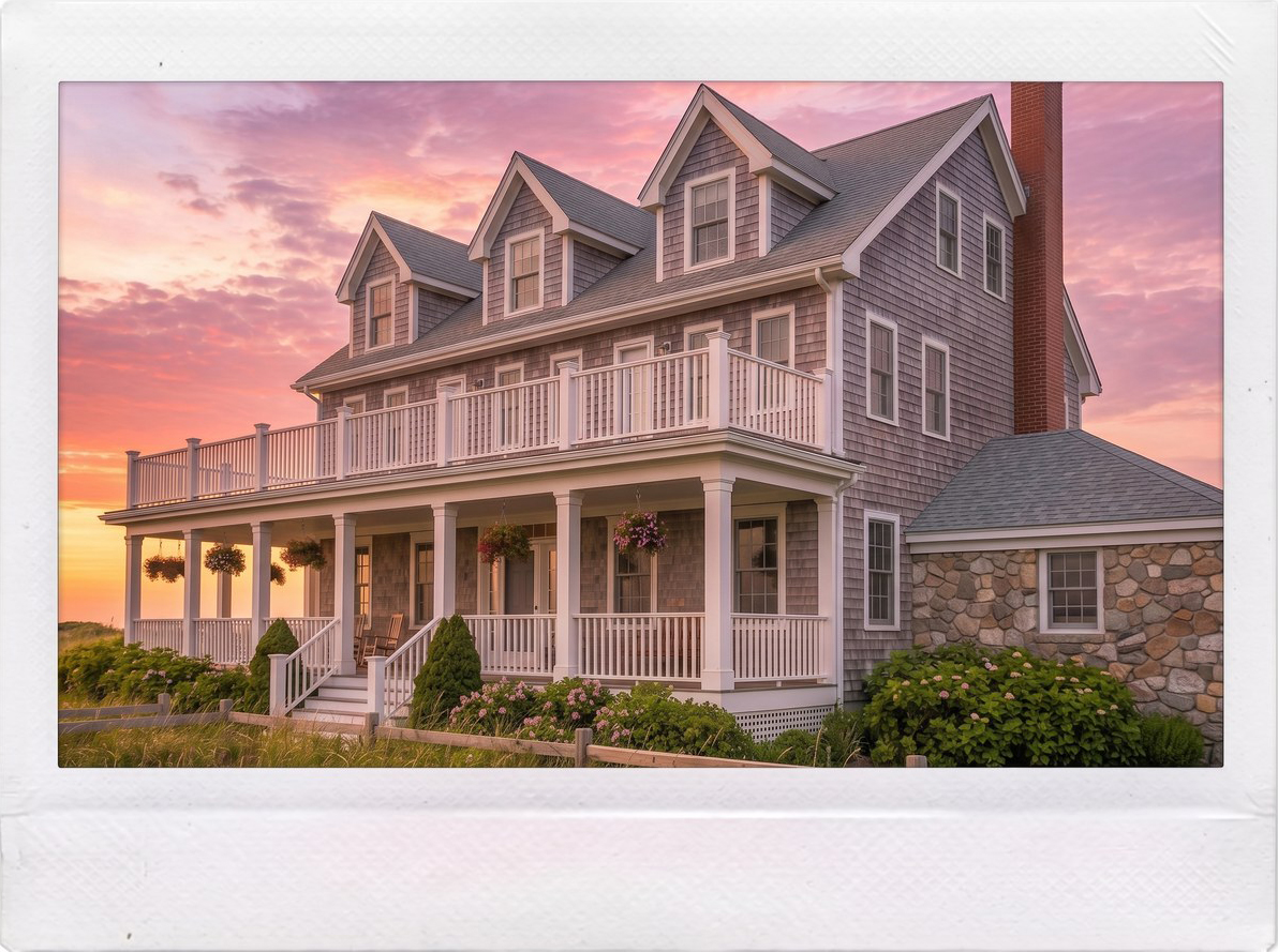 The Birch Point Inn at sunset
